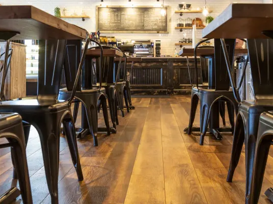 New laminate flooring for New Holland Coffee Shop